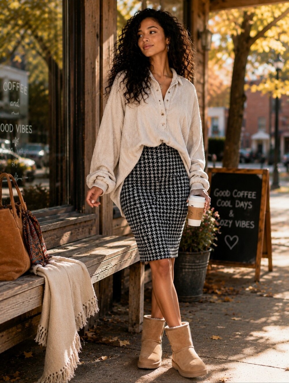 Nordstrom Skirt | Bodycon Houndstooth Pencil Skirt | Size Medium |